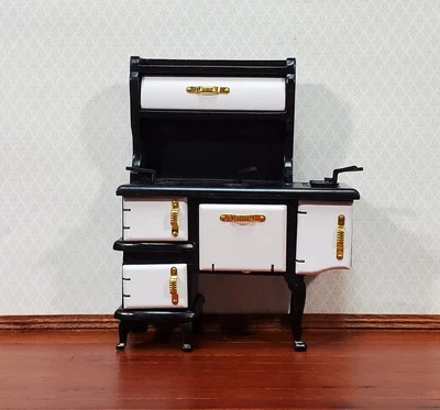 Dollhouse Kitchen Range Stove Oven Early 1900s Style 1:12 Scale Miniature Black - Image 1 of 4