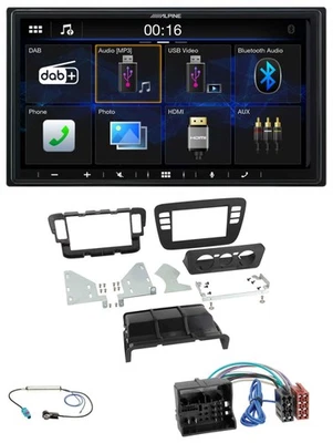 Alpine Bluetooth 2DIN MP3 DAB USB Autoradio für Skoda CitiGo 16-19 Seat Mii schw - Bild 1 von 4