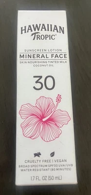 Hawaiian Tropic Mineral Face Sunscreen Lotion SPF 30 1.7 oz Exp. 06/25 *NEW* - Image 1 of 2