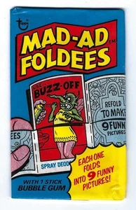 Vintage 1976 Topps Mad-Ad Foldees Ungeöffnet Wax Pack Sealed - Bild 1 von 2