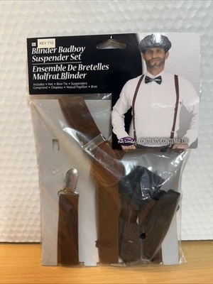 Fun World 3 Pçs Fantasia de Halloween Cego Bad Boy Conjunto Suspensório Novo Com Etiquetas - Imagem 1 de 4
