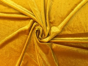 Gold Velvet Fabric by Yard Soft Stretch Upholstery Sewing Material 160cm - Picture 1 of 5