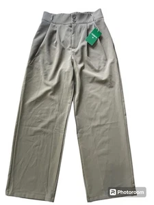 Pantalones rectos HALARA cintura alta botones múltiples bolsillos S (mascota) verde pino nuevos con etiquetas - Imagen 1 de 6