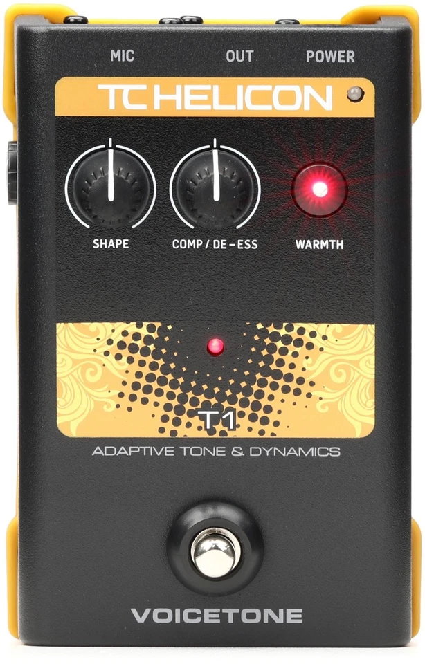 TC-Helicon VoiceTone T1 Vocal Tone and Dynamics Effects Pedal - Image 1 of 4