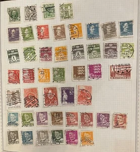60 Denmark Stamps + 2 Greenland: mixed; stamps, hinges removed from album pages - Picture 1 of 3