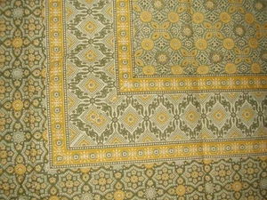 Moroccan Foulard Tapestry Cotton Bedspread 108" x 88" Full-Queen Yellow - Picture 1 of 2