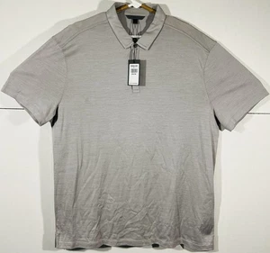 NWT John Varvatos Men’s Polo Shirt Griffin Grey Silk Cotton Short Sleeve Size XL - Bild 1 von 13