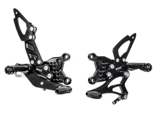 Bonamici Black Aluminium Rearsets to fit Aprilia RSV4 / Tuono V4 2009-2016 - Picture 1 of 2