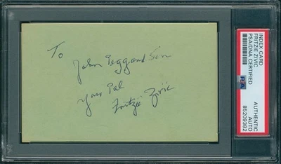 FRITZIE ZIVIC Welterweight Boxing Champion Index Card Signed Autographed PSA/DNA - Image 1 of 2