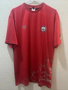 Arena Herren XL rot grau USA Schwimmen Team Activewear Sport Training Olympia - Bild 1 von 6