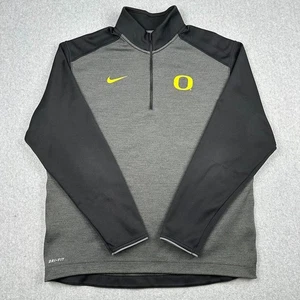 Nike Oregon Ducks Dri Fit 1/4 Zip Pullover Jacket Men's Large Yellow Black Gray - Picture 1 of 11