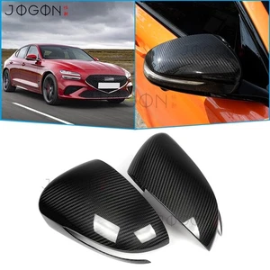 Side Mirror Cover Caps For Genesis G70 Sport Advanced 2019-2024 25 Carbon Fiber - Picture 1 of 11