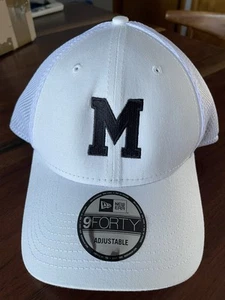 Men’s MICHIGAN WOLVERINES New Era WHITE Mesh Basic 59Fifty SnapBack Cap (read) - Picture 1 of 9