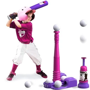 2 in 1 T Ball Sets for 3-5 5-8, Tee Ball Set with Automatic Pitching Machine/... - Picture 1 of 8