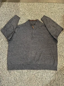 Duluth Trading Strongarm 1/4-Reißverschluss Pullover mit Stehkragen BLAU MELIERT Herren 3XL XXXL - Bild 1 von 9