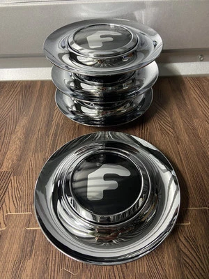 4x Set Silver CHROME For Forgiato Wheels Floating Center Caps XL Hubcap 7.2 Inch - Image 1 of 4