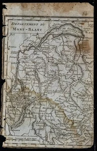 1793 - Mont-Blanc - landkarte Sehr Antik - Verwaltungsbezirk Französisch - - Bild 1 von 3