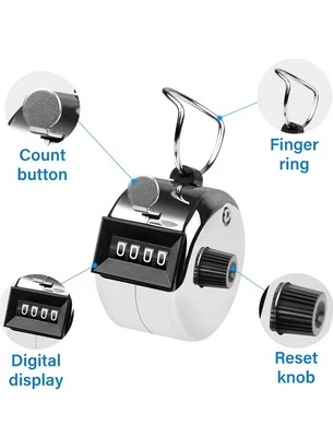 2x Mechanical Tally Counter Hand Held 4 Digit Counting Clicker - Image 1 of 3
