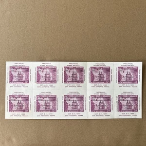 Precancel Stamp Society 1986 65th Convention Cinderella Pane - Menger Hotel TX - Imagen 1 de 4