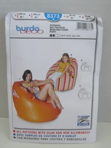 Burda Deco 8373 Easy Bean Bag Chair in 2 Sizes w/ Pockets Pattern Uncut - Picture 1 of 2