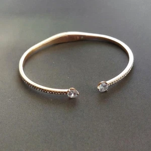 Nadri CZ Copper Tone Hinge Bracelet Stamped II N - Picture 1 of 6