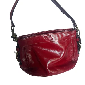 Coach Handtasche Lackleder rot Schultertasche hat Nummer innen E0873-41869 - Bild 1 von 9