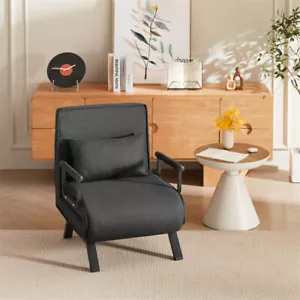 Convertible Chair Bed Sleeper 5 in 1 Folding Chair Bed w/Adjustable Backrest - Picture 1 of 17