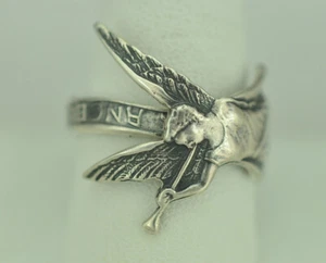 Anello Cucchiaio Regolabile Los Angeles Argento Sterling 925 Massiccio - Foto 1 di 6