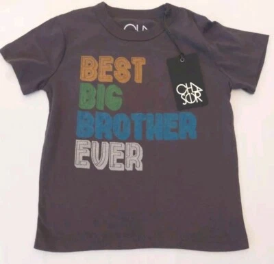 Camiseta Chaser Best Big Brother Ever Suave Niños Talla 6 Gris Oscuro Nueva Con Etiquetas Foto 1 de 4