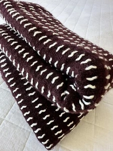 West Elm Blanket Throw Brown Dash Woven 48 X 80” Boho Tassels Textured Luxury - Picture 1 of 24