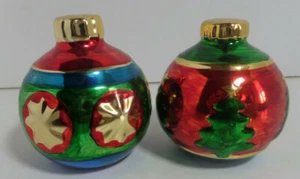 Christmas ornament salt+ pepper shakers, ceramic - Picture 1 of 2