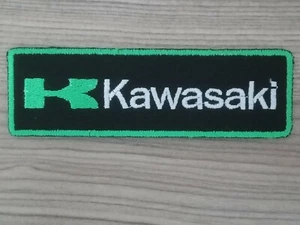 KAWASAKI BIKER Motor Sport Racing Iron on Patch MOTORCYCLE Embroidered SEW on - Picture 1 of 3