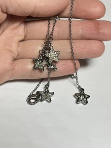 Swarovski Crystal Star Pendant Necklace Gunmetal Grey Dangle P1773 - Picture 1 of 8