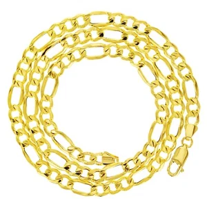 Italienische 10k Gelbgold halbmassive Figarokette Halskette 20" 6mm 10,8 Gramm - Bild 1 von 4