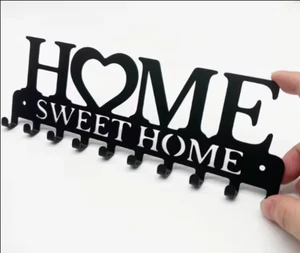 Key Holder Wall Mounted Black Key Holder For Wall Decorative Metal Key Hooks - Picture 1 of 4