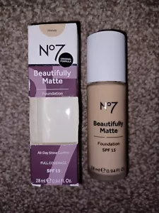 Boots No7 Beautifully Matte Foundation SPF15 Honey Shade 28ml Brand New - Picture 1 of 4