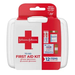 Johnson & Johnson First Aid To Go Portable Mini Travel Kit, 12 pieces - Picture 1 of 3