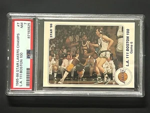 1985-86 Star Basketball Magic Johnson Lakers Champs #7 L.A. 111 Boston 100 PSA 7 - Bild 1 von 3