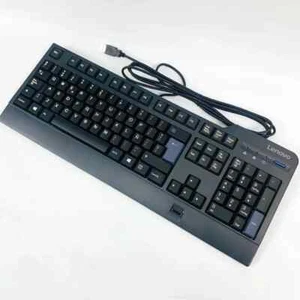 Spain layout fingerprint identification USB wired keyboard kuf1256 for Lenovo - Picture 1 of 9