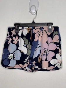 Carter Sleep Shorts Girls Size 14 Blue Floral Pajama Elastic Waist Pjs - Picture 1 of 4