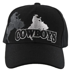 NEW! RODEO COWBOYS SHADOW CAP HAT BLACK - Picture 1 of 4