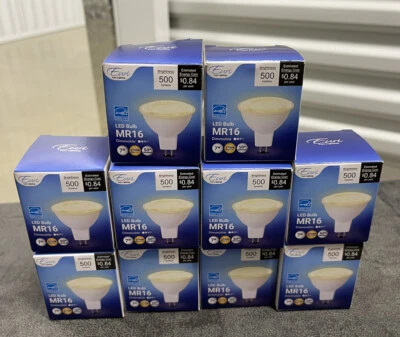 10 Qty Euri EM16-7W4050ew 7W =50W LED MR16 Light 5000K 2-Pin 500LM Dimmable 12V - Image 1 of 3