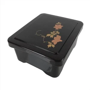 Japanische Harz Lack Replik Deckel Bento Brotdose Vintage Makie Blumen L207 - Bild 1 von 11