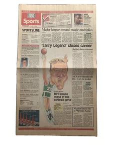 Larry Bird Retires Original 1992 USA TODAY Newspaper Boston Celtics Legend - Picture 1 of 9