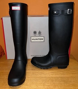 Hunter Women’s Original Tall Snow / Muck Boot, Black, Size 9 - Picture 1 of 5