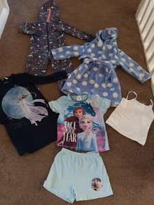Girls Nightwear Bundle 4-5 yrs Pjs Dressing Gown Nightie Frozen M&S Rrp £56  - Picture 1 of 9