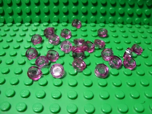 ** 25 Karat Lot ** Lego NEU Trans Dunkelrosa 1 x 1 Runde Fliese Stücke Lot 25 - Bild 1 von 1