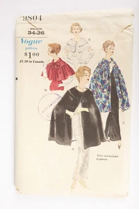 Vintage Vogue 9804 Sewing Pattern Women's Cape, Size M, 34-36, 1950s - Picture 1 of 4