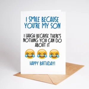 Funny Birthday Card For Adult Son From Mum And Dad Humour MY SON or OUR SON - Picture 1 of 4