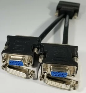 Dell HP DMS-59 Dual DVI-I Female X2 VGA Adapters Splitter Video Cable AMD Nvidia - Picture 1 of 5